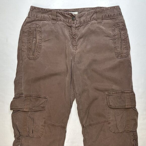 J Jill Cargo Crop Pants Womens 10 Petite Brown Tencell/Lyocell Casual Leisure - Picture 8 of 12